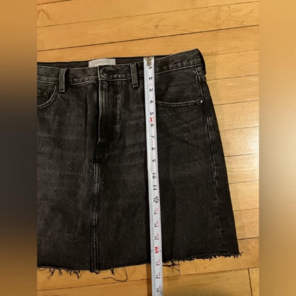 Everlane Denim Black Cut Off Mini Skirt - Picture 6 of 8
